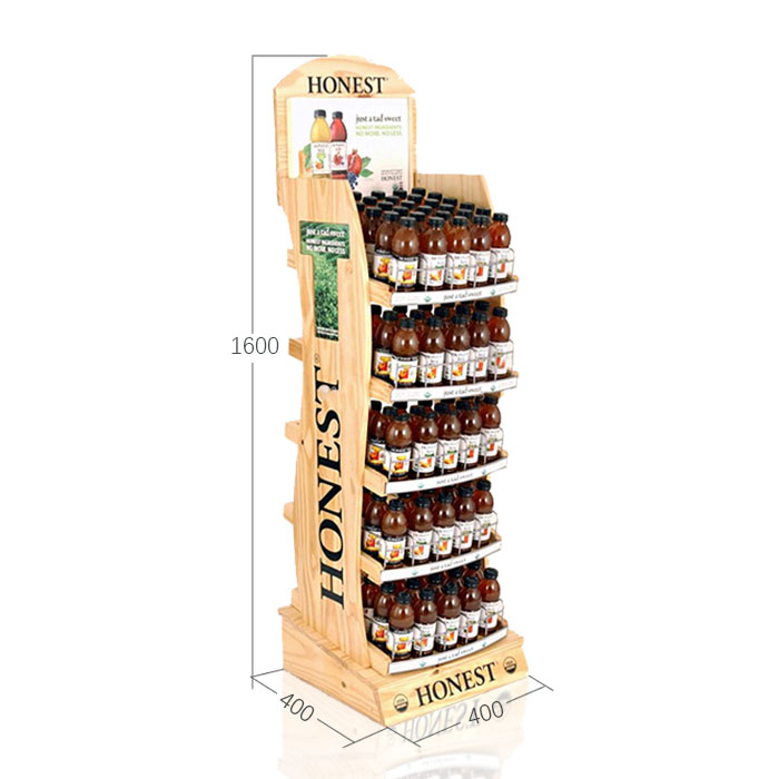 Honey Display Stand with POP Floor Display and Wood Flooring Rack