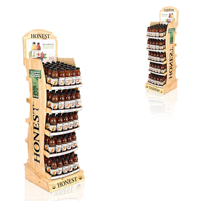 Honey Display Stand with POP Floor Display and Wood Flooring Rack