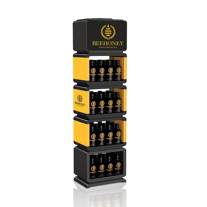 Honey Display Stand with Floor Display Rack and Wooden Stand
