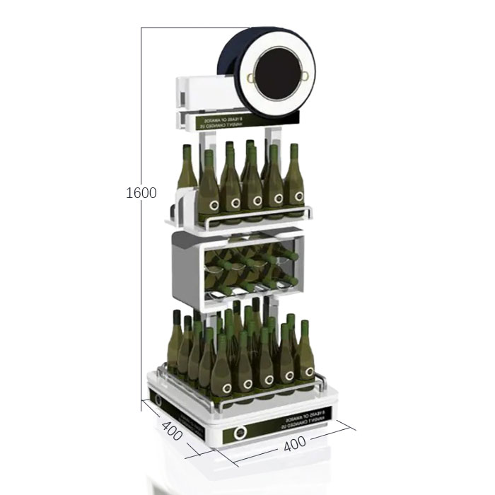 Beverage Display Stand with Metal FSDU and Point of Sale Shelf