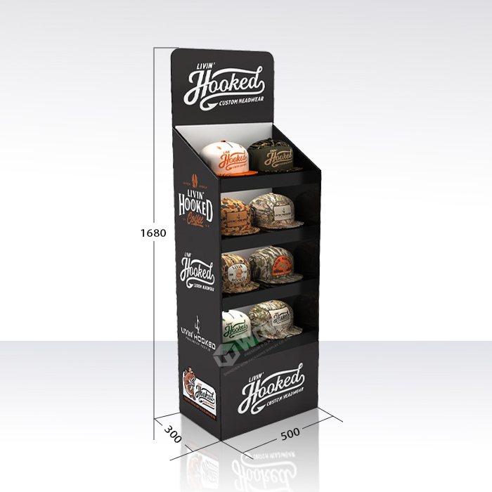 Floor Standing Cardboard Hat Display Rack