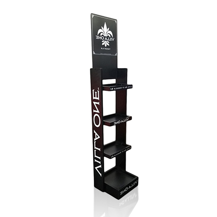 Metal Floor-Standing Liquor Bottle Display Rack with Shelving