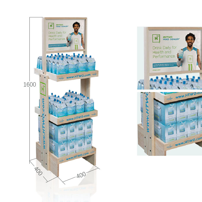 Drink Point of Sale Display with Floor Racks and Plywood