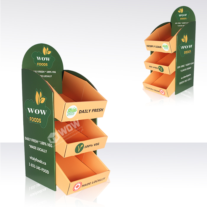 Counter Food Display Stand with Folding Cardboard 3-Tier Design