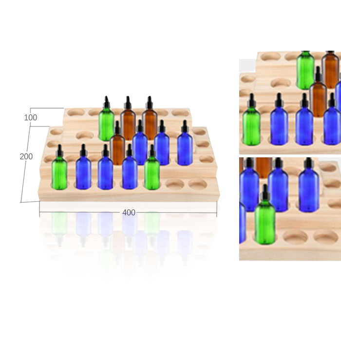 Essential Oil Retail Display with Tiered Wooden Stand