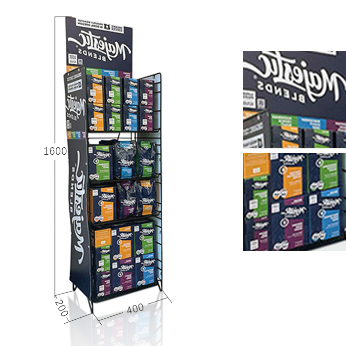 Multi-Tiered Snack Display Rack with Wire Merchandise Rack