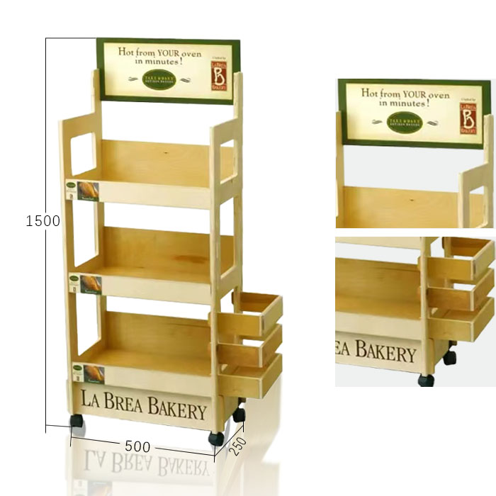 Bakery Bread Display Racks with Retail Floor Display Stand