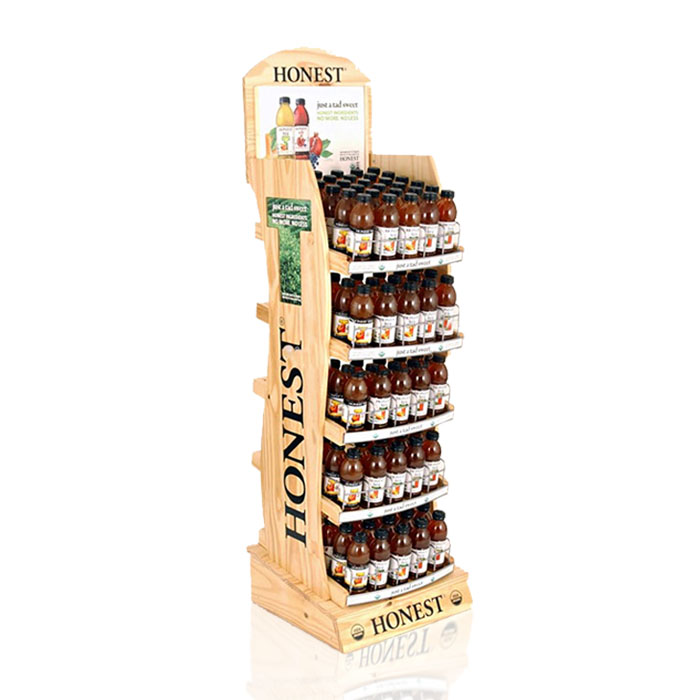 Honey Display Stand with POP Floor Display and Wood Flooring Rack