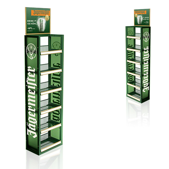 Retail Beer Display with FSDU Stands and Metal Racks