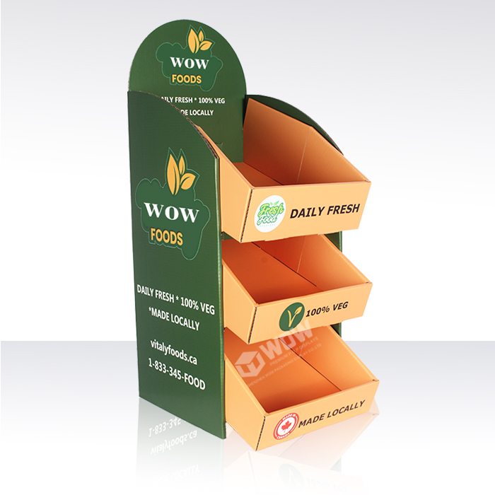 Counter Food Display Stand with Folding Cardboard 3-Tier Design