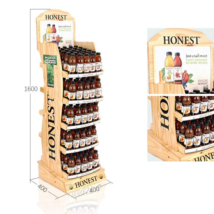 Honey Display Stand with POP Floor Display and Wood Flooring Rack