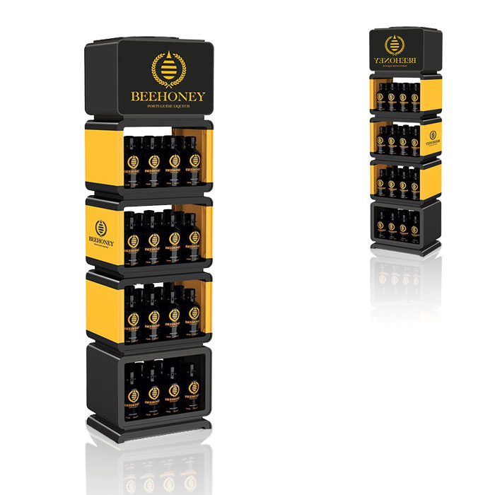Honey Display Stand with Floor Display Rack and Wooden Stand