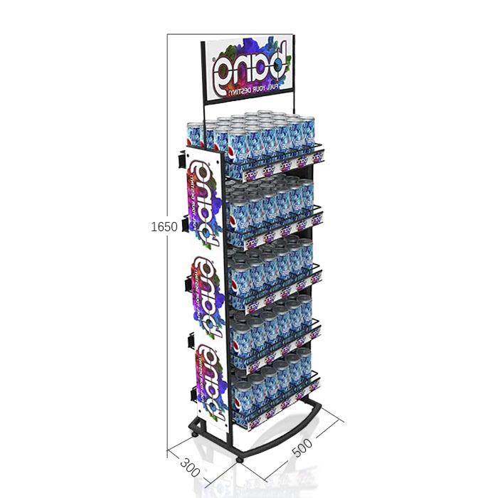 Christmas Pepsi Display with Wheels and Metal Store Display Racks