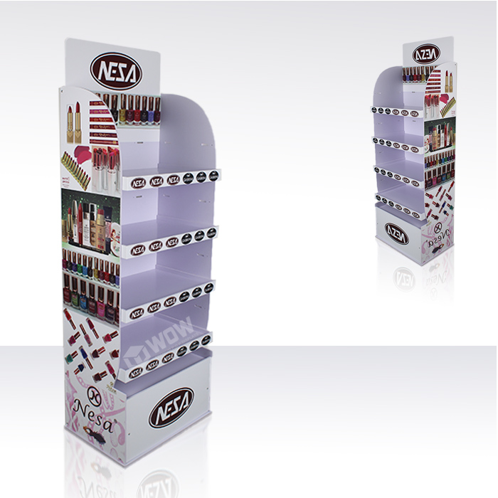Nail Polish PVC Floor POP Display Shelf