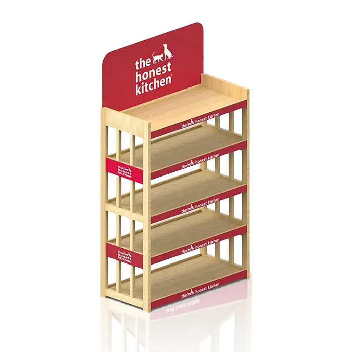Pet Shop Display Units with End Cap and Wooden Racks