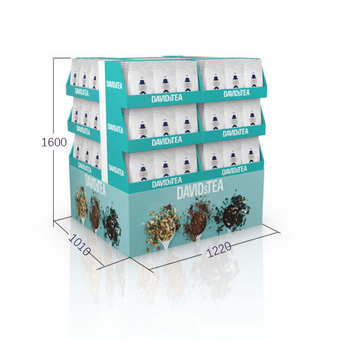 Tea Bag Cardboard Pallet Display Rack for Costco