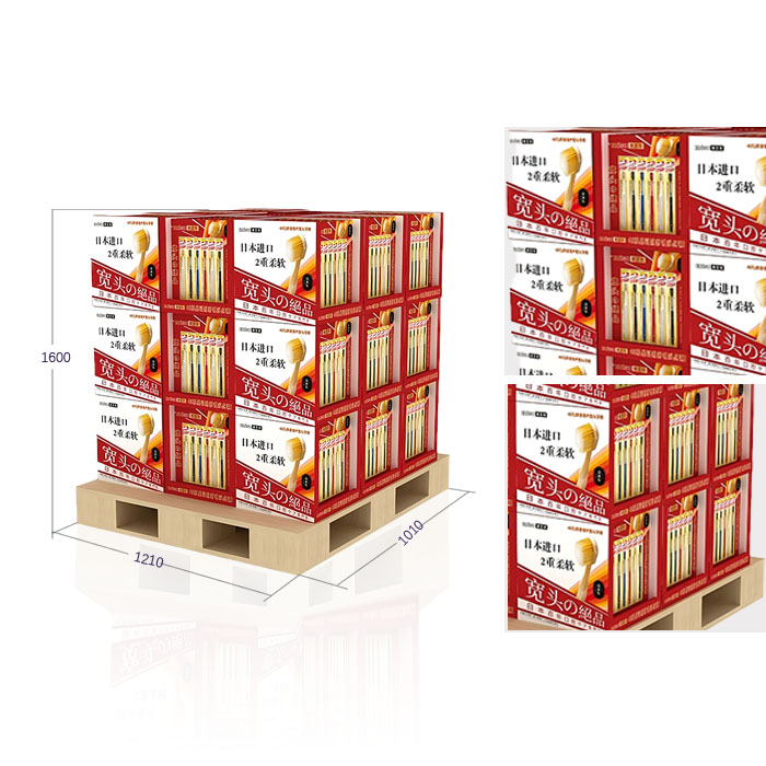 Corrugated Cardboard Toothbrush Display Stand for Walmart Pallet Shop