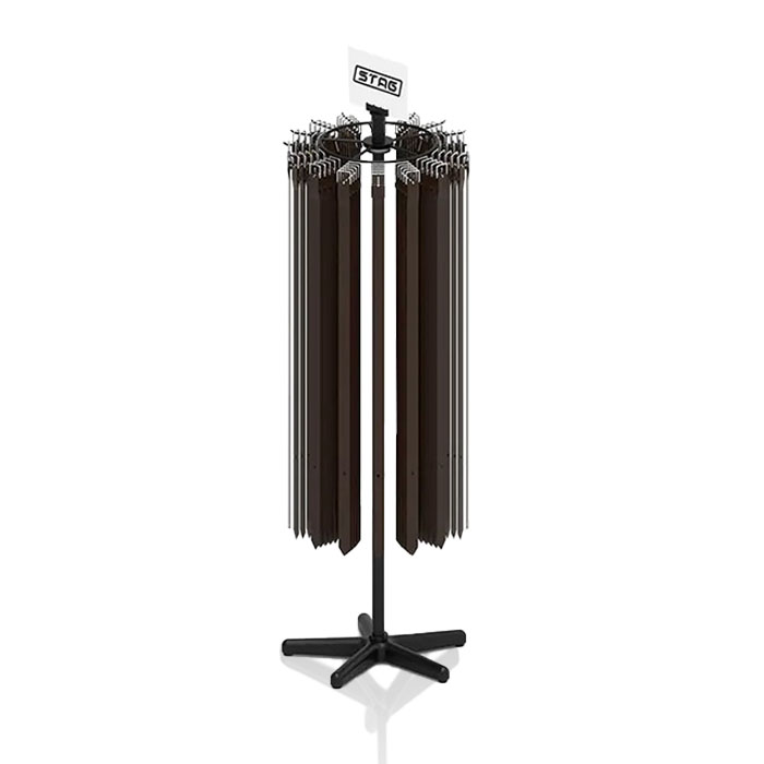 Black Metal Spinning Retail Belt Display Rack Stand