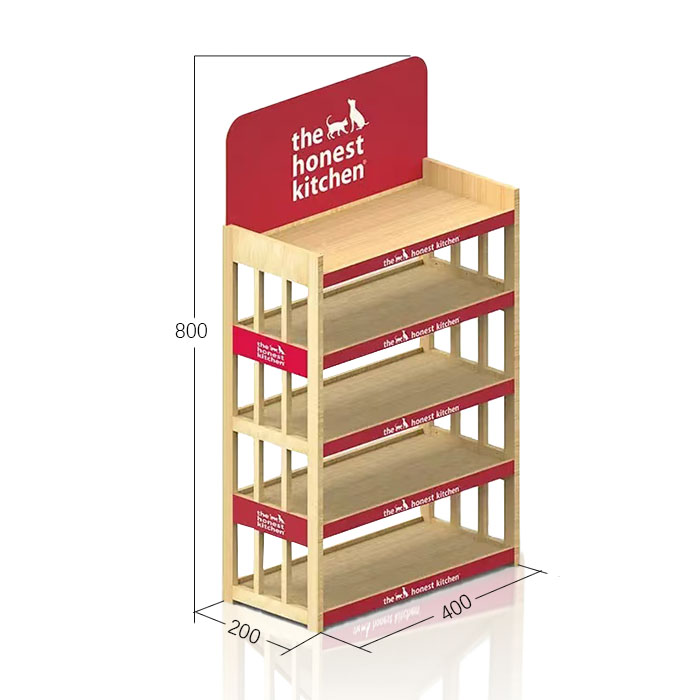 Pet Shop Display Units with End Cap and Wooden Racks