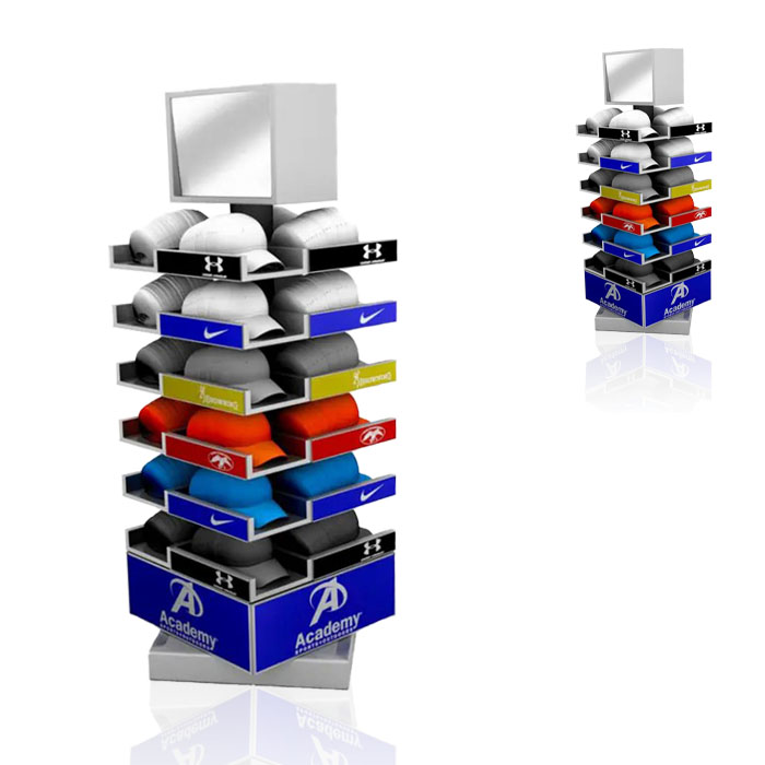 Baseball Cap Display Shelf with Turning Display Stand and Steel Stand