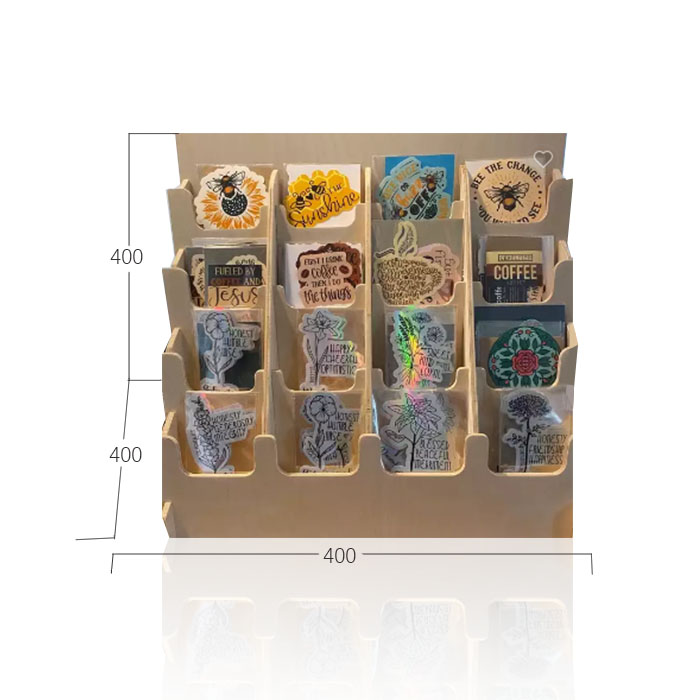 Wood Greeting Card Display with Counter Point of Purchase