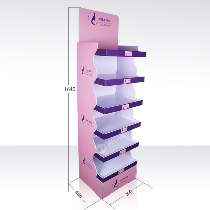 PVC Pop Floor Display Stand for Cosmetic Retail