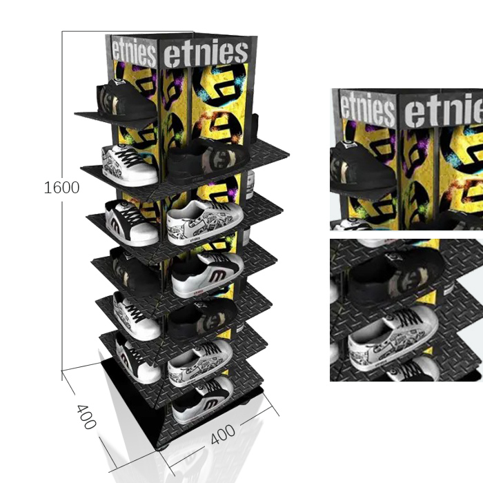 Metal Shoe Display with Retail Floor Display and Metal Rack