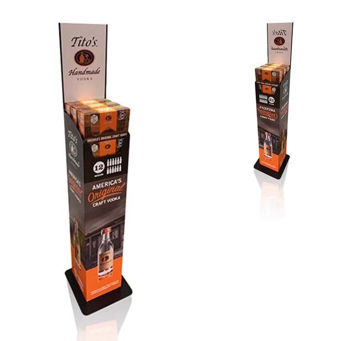 Metal Dump Bin Display Stand for Liquor Products