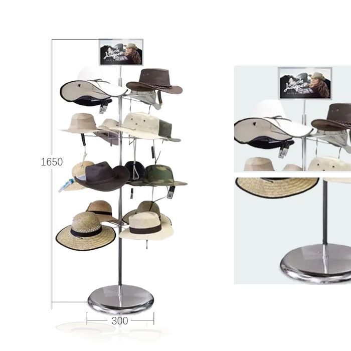 Cap Display Rack with Spinner Display and Metal Racks for Shop