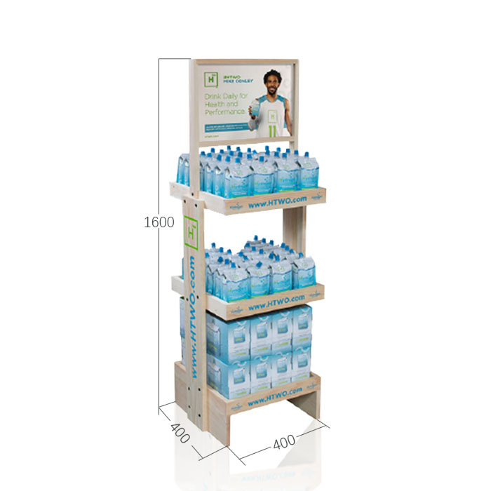 Drink Point of Sale Display with Floor Racks and Plywood
