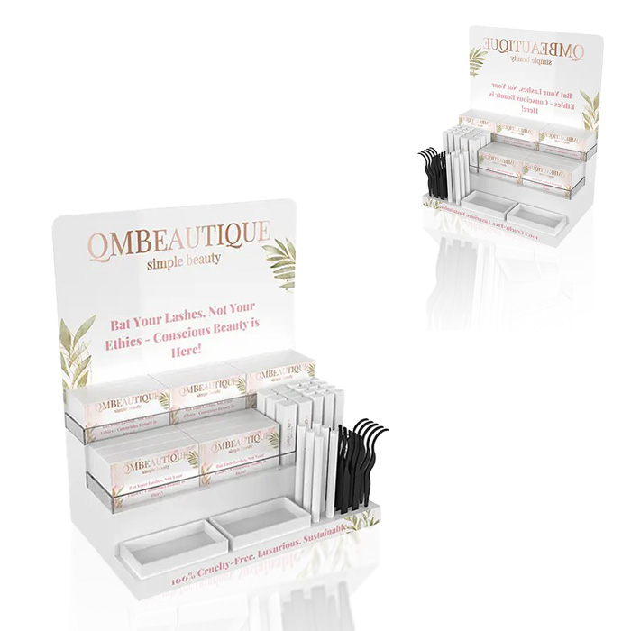 POS Custom Eyelash Display Stand with Acrylic 3-Tier Shelf
