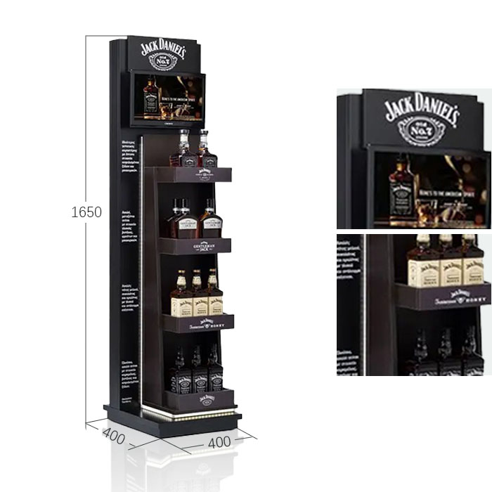 Metal Floor Display Racks for Liquor Store Shops