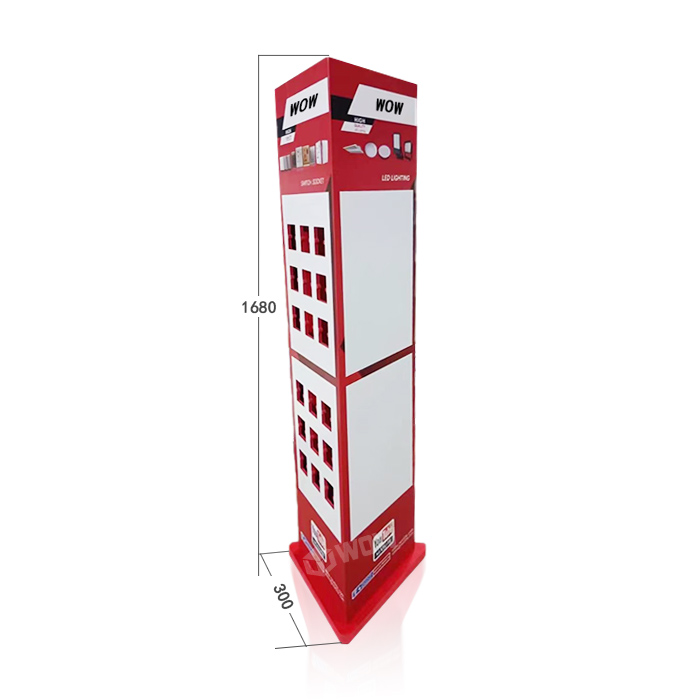 PVC Retail Floor Display Stand for Sockets