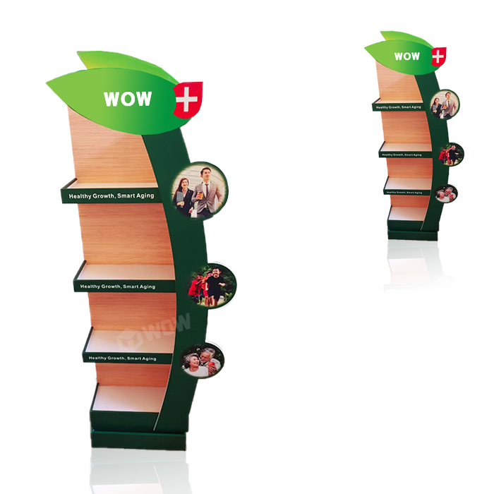 POP Floor PVC Display Stand for Pharmacy