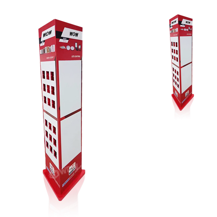 PVC Retail Floor Display Stand for Sockets