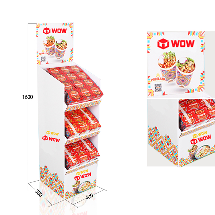 Cardboard Floor Standing Display Unit for Noodles