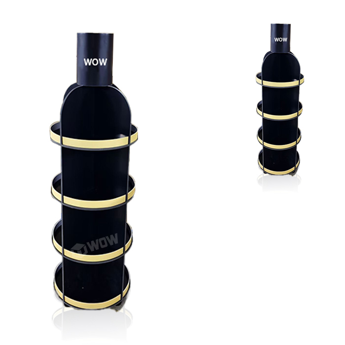 PVC Tiered Floor Display Stand for Round Bottles