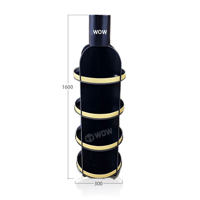 PVC Tiered Floor Display Stand for Round Bottles