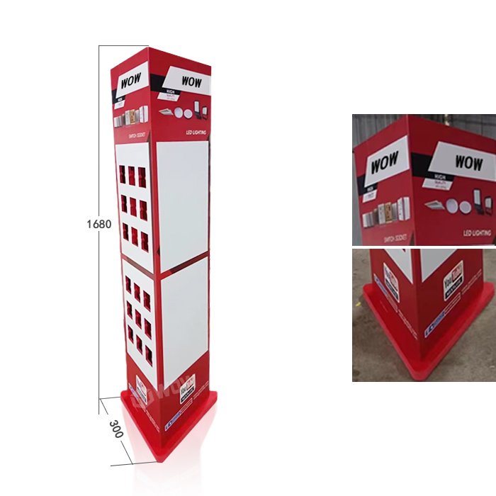 PVC Retail Floor Display Stand for Sockets