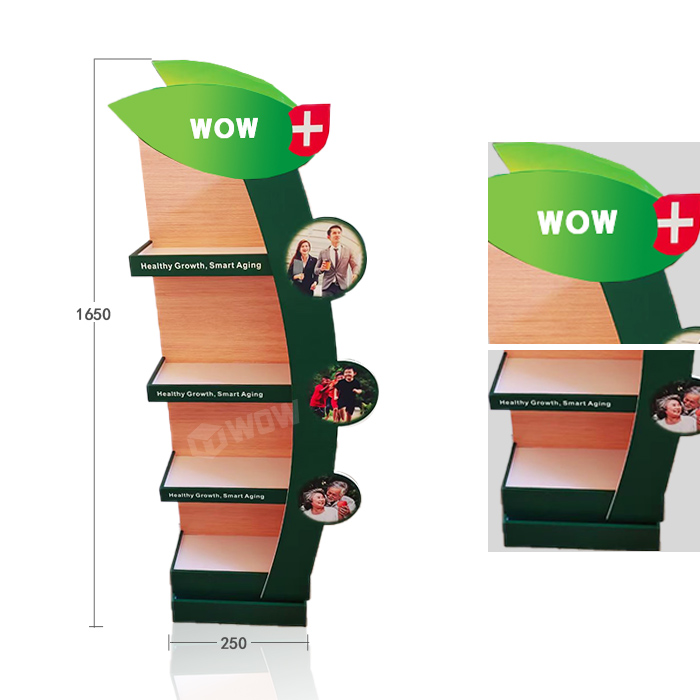 POP Floor PVC Display Stand for Pharmacy