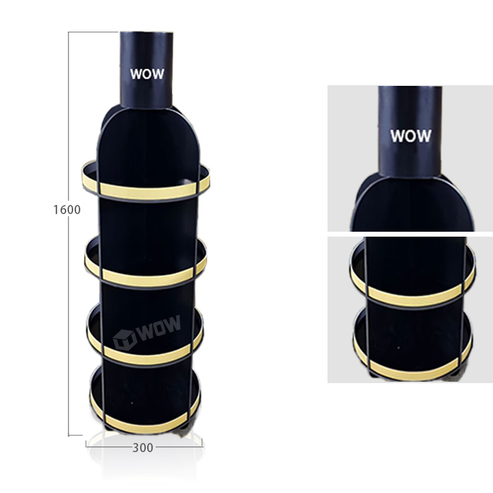 PVC Tiered Floor Display Stand for Round Bottles
