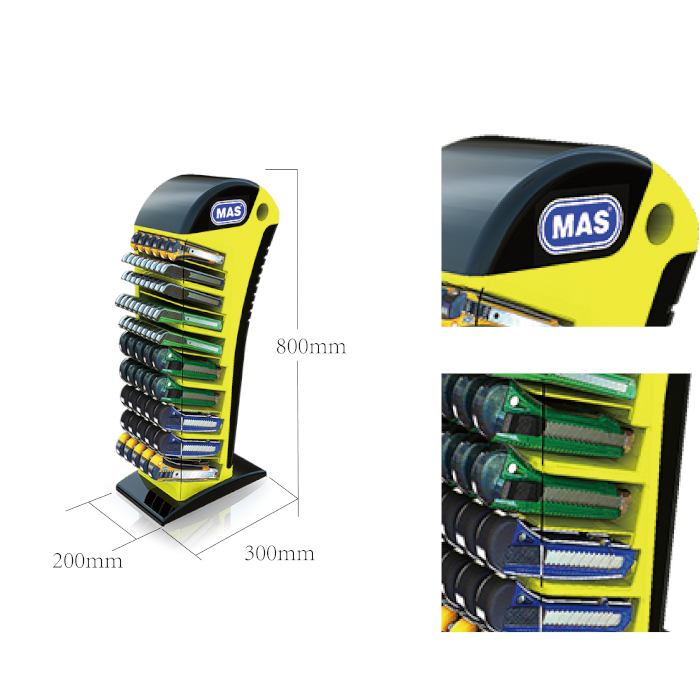 Plastic Vacuum Forming Custom Countertop Utility Knife Display
