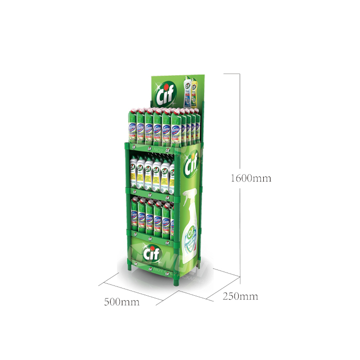 Injection Molded Floor Standing POS Display for Cleaners