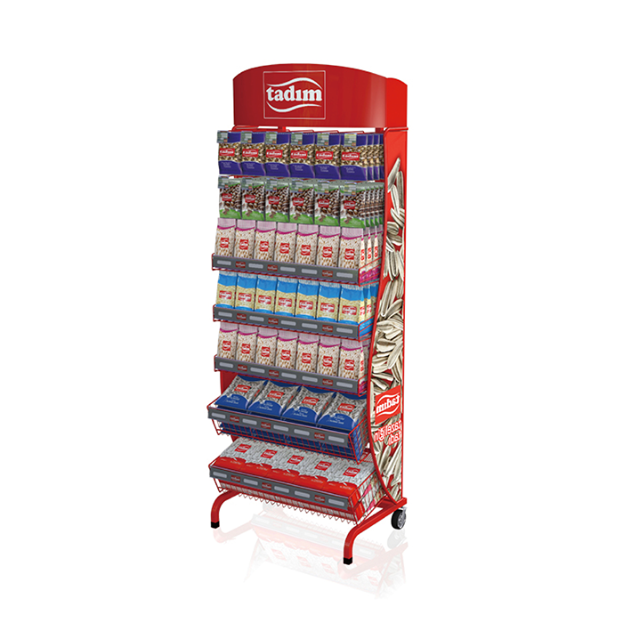 Wire Tiered Floor Display Stand for Nuts