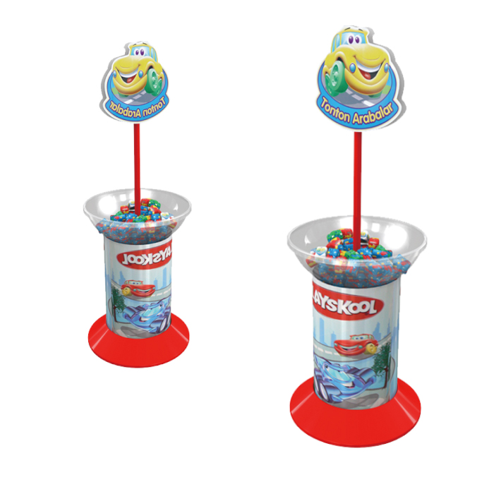 Plastic Vacuum Forming Round Dump Bin Candy Bar Display