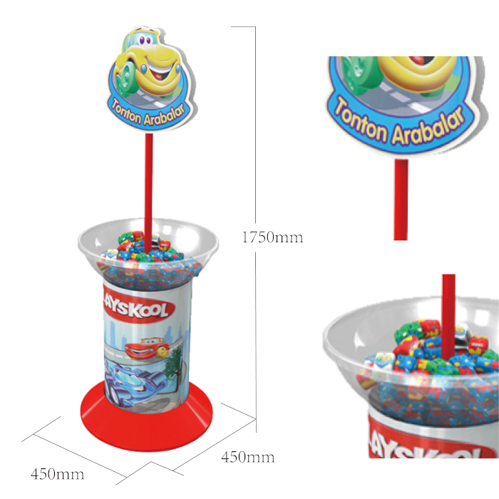 Plastic Vacuum Forming Round Dump Bin Candy Bar Display