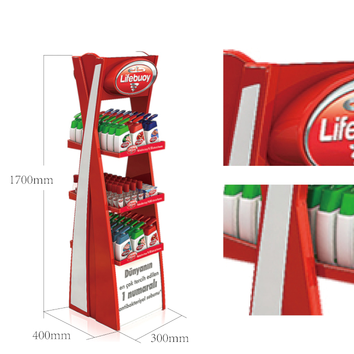 PVC 3-Shelf Hand Cream Display Stand