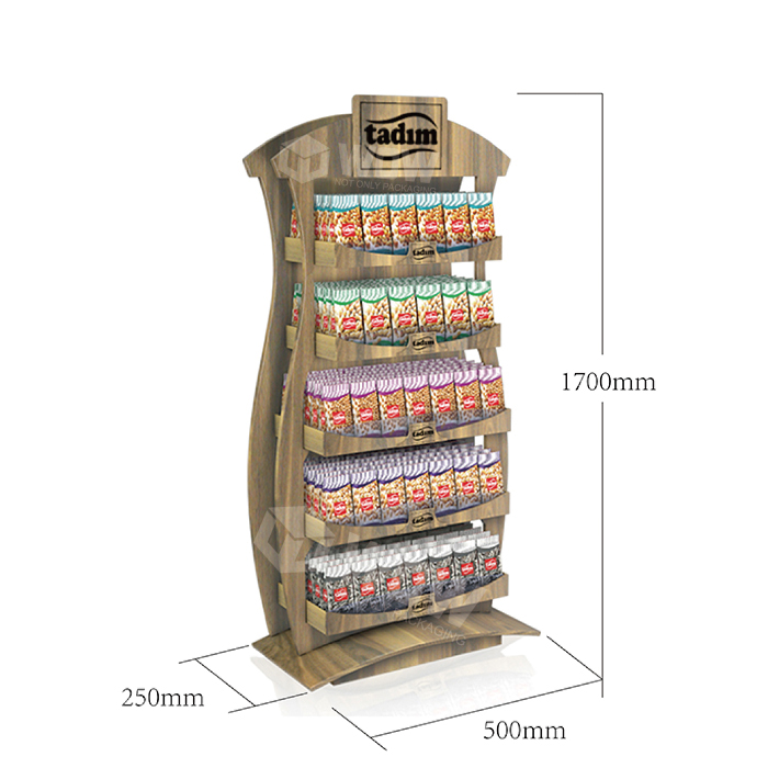 Wooden 5-Tier Display Rack for Snacks