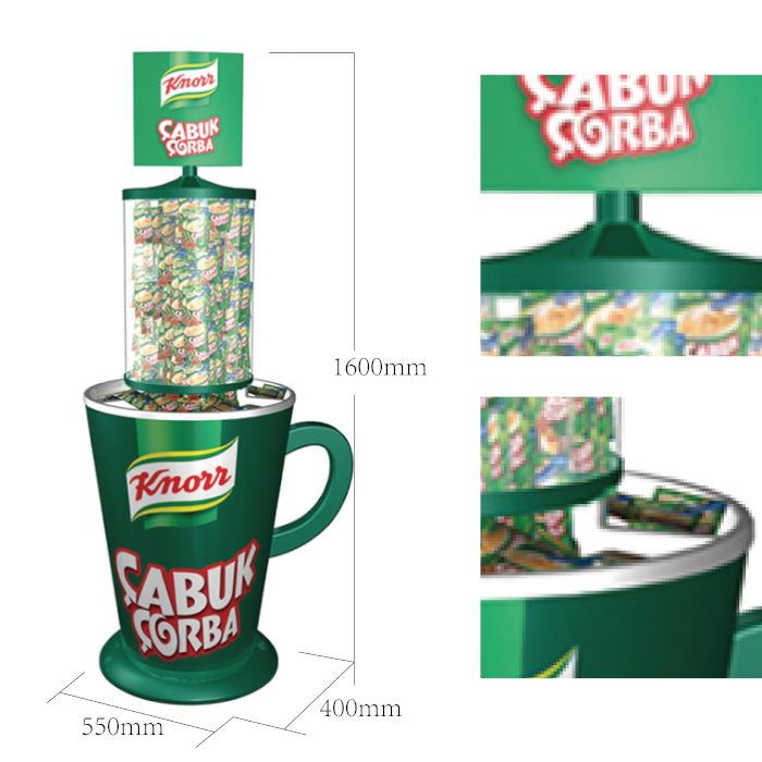 Custom Plastic Floor Display Stand for Coffee & Tea