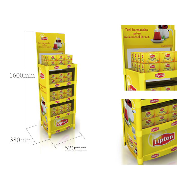Injection Molded POS Endcap Display for Lipton Tea